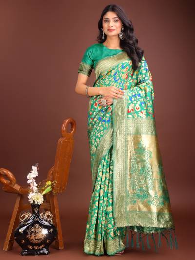 KASHMIRI BY ASTITA DESIGNER LICHI SILK SAREES WHOLESALER IN INDIA
